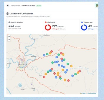 Dashboard Geospasial DAPODIK — Pemetaan Sekolah — Diskominfosandi Kab. Barito Utara